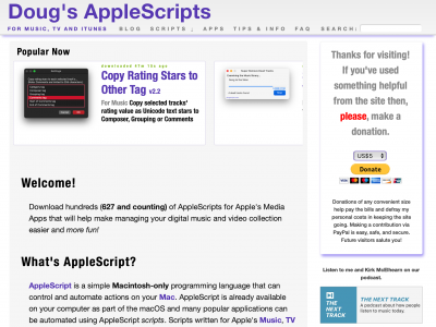 screenshot of Doug's AppleScripts
