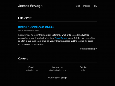 screenshot of James Savage