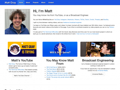 screenshot of Matt Gray