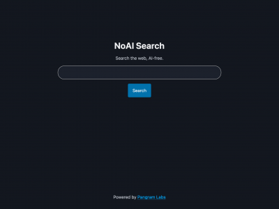 screenshot of NoAI Search